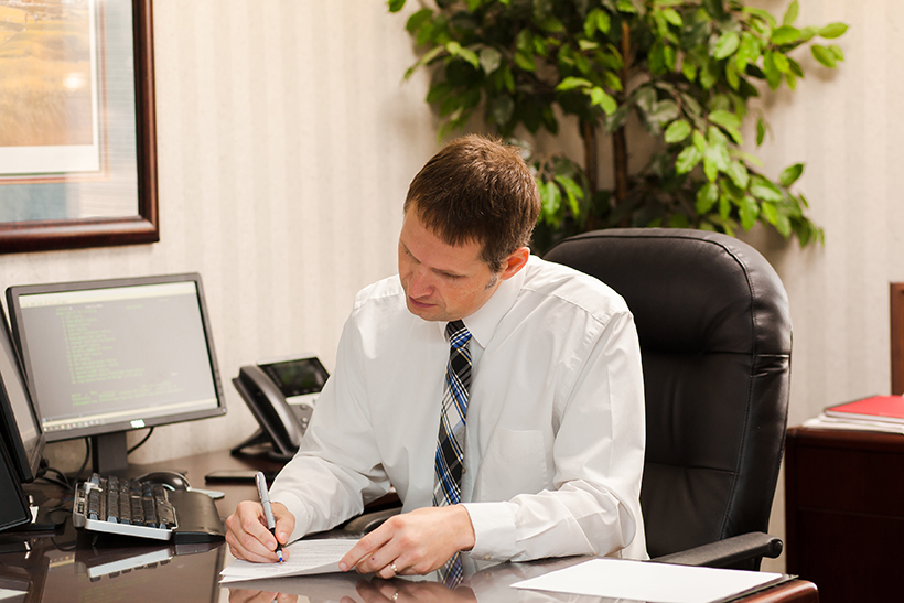 business man at desk